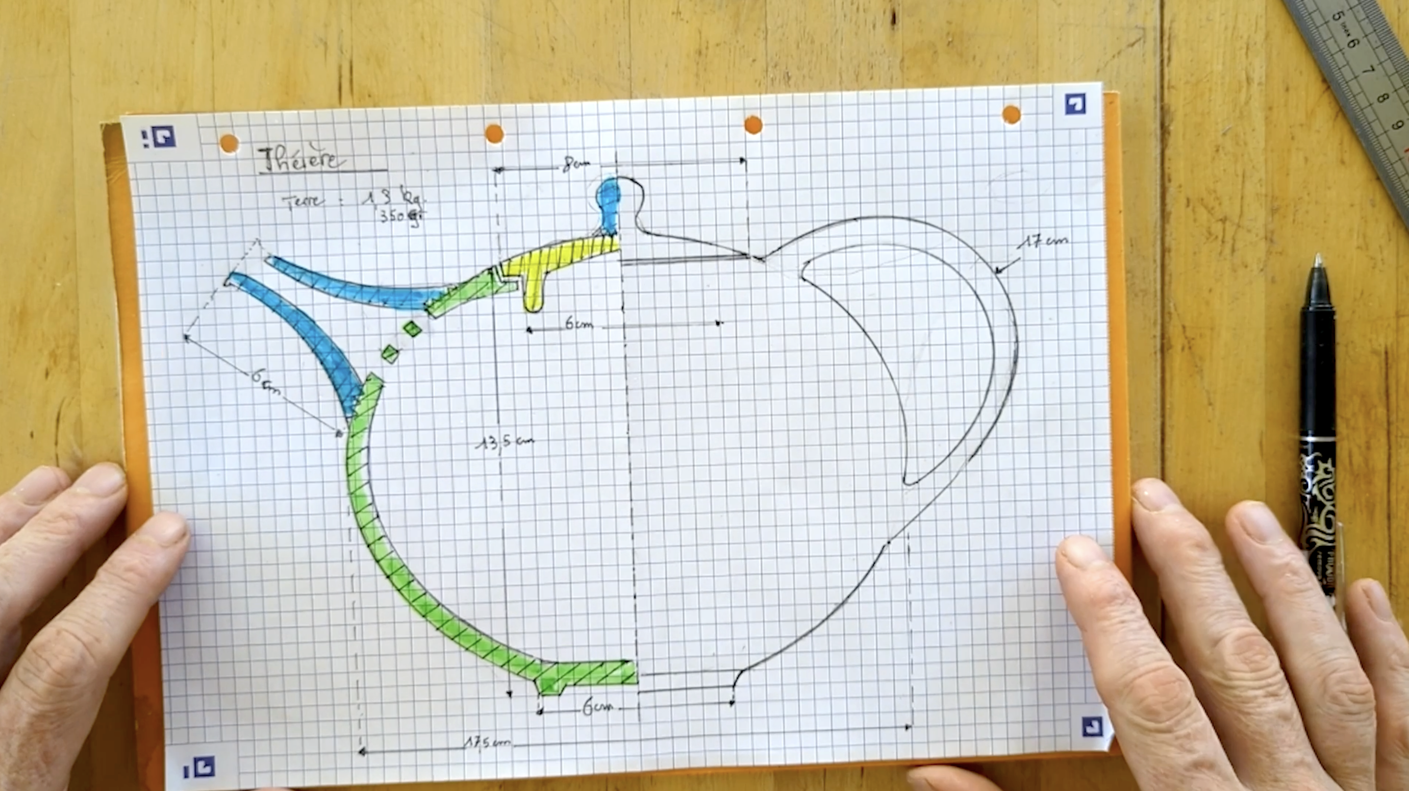 What is a technical drawing for ceramics