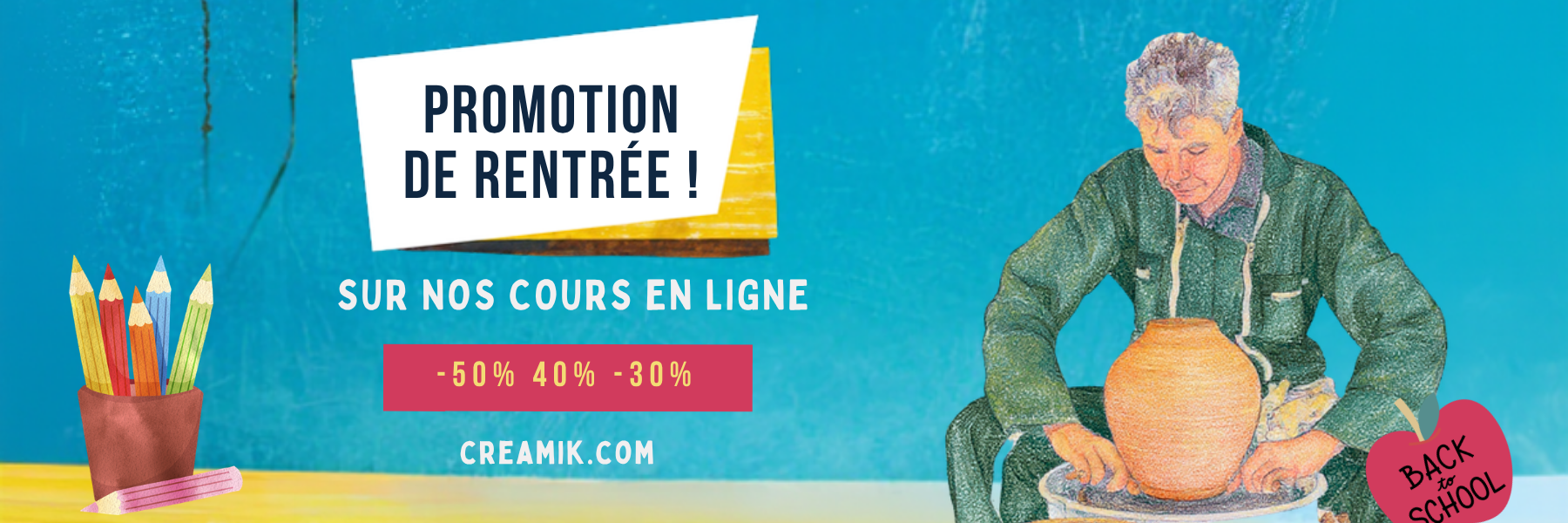 Promotion de rentrée jusqu'au 27 septembre : jusqu'à -50 % sur les cours en ligne